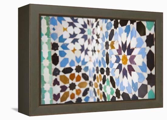 Colourful Mosaic at Medersa Ben Youssef-Matthew Williams-Ellis-Framed Premier Image Canvas