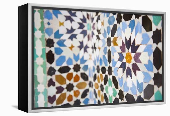 Colourful Mosaic at Medersa Ben Youssef-Matthew Williams-Ellis-Framed Premier Image Canvas