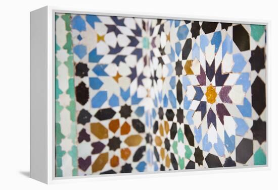 Colourful Mosaic at Medersa Ben Youssef-Matthew Williams-Ellis-Framed Premier Image Canvas