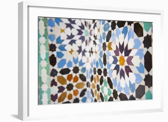 Colourful Mosaic at Medersa Ben Youssef-Matthew Williams-Ellis-Framed Photographic Print