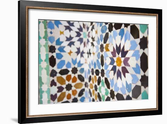 Colourful Mosaic at Medersa Ben Youssef-Matthew Williams-Ellis-Framed Photographic Print