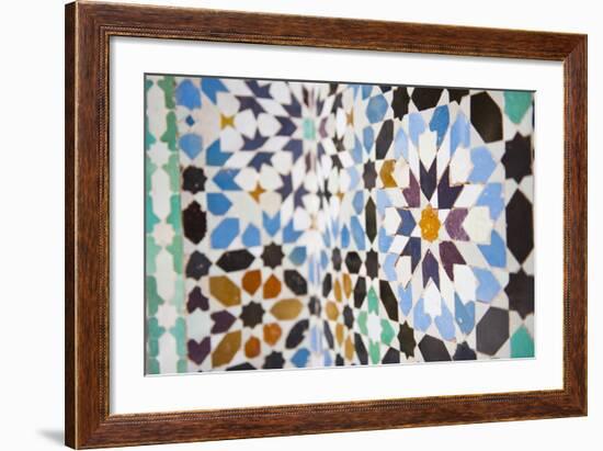 Colourful Mosaic at Medersa Ben Youssef-Matthew Williams-Ellis-Framed Photographic Print