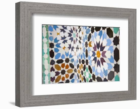 Colourful Mosaic at Medersa Ben Youssef-Matthew Williams-Ellis-Framed Photographic Print