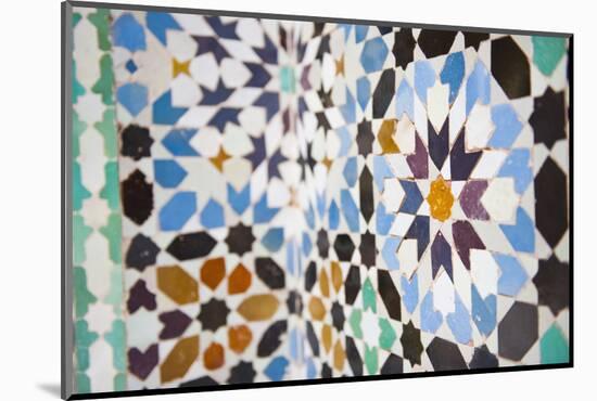 Colourful Mosaic at Medersa Ben Youssef-Matthew Williams-Ellis-Mounted Photographic Print
