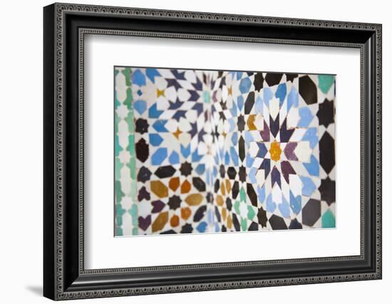 Colourful Mosaic at Medersa Ben Youssef-Matthew Williams-Ellis-Framed Photographic Print