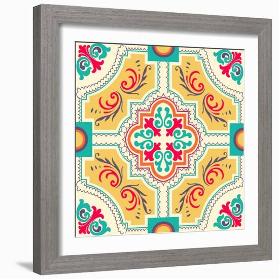 Colourful Ornament Tiles-AnaMarques-Framed Art Print