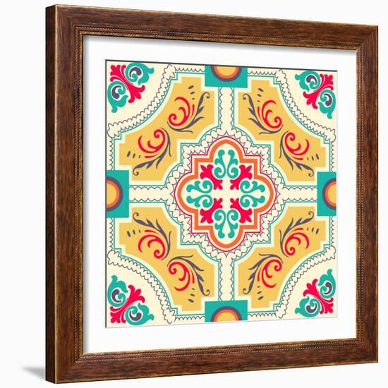 Colourful Ornament Tiles-AnaMarques-Framed Art Print