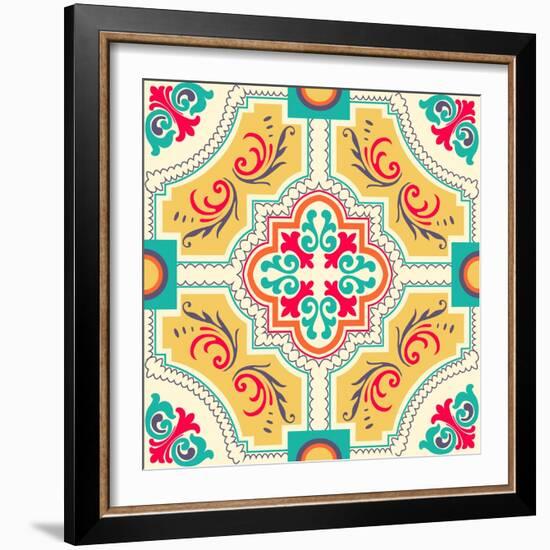 Colourful Ornament Tiles-AnaMarques-Framed Art Print