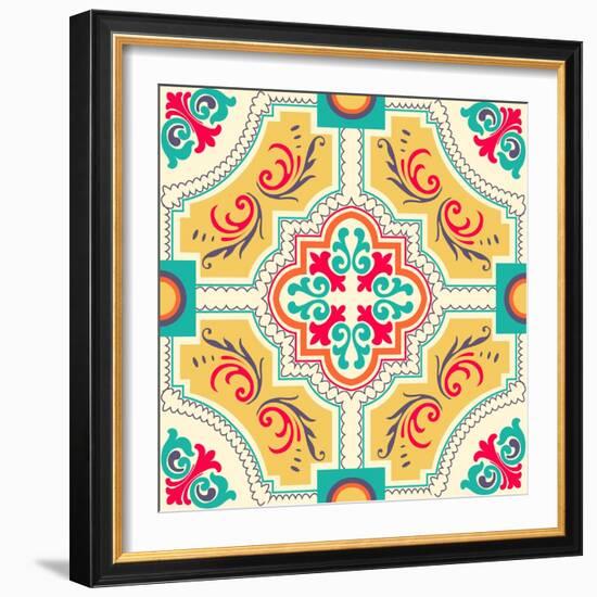 Colourful Ornament Tiles-AnaMarques-Framed Art Print