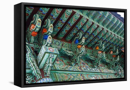 Colourful Painted Ceiling, Beopjusa Temple Complex, South Korea, Asia-Michael-Framed Premier Image Canvas