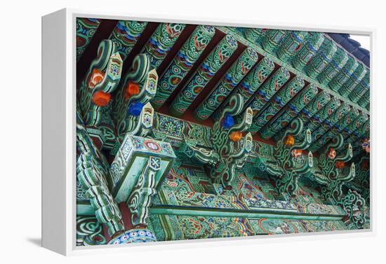 Colourful Painted Ceiling, Beopjusa Temple Complex, South Korea, Asia-Michael-Framed Premier Image Canvas