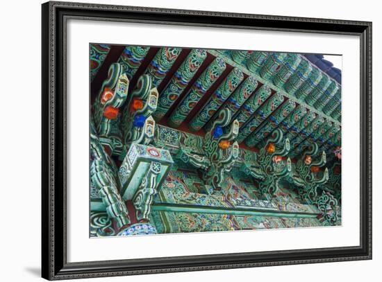 Colourful Painted Ceiling, Beopjusa Temple Complex, South Korea, Asia-Michael-Framed Photographic Print