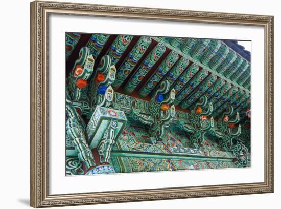 Colourful Painted Ceiling, Beopjusa Temple Complex, South Korea, Asia-Michael-Framed Photographic Print