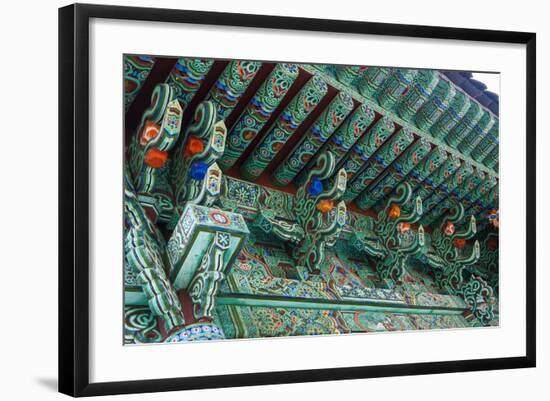 Colourful Painted Ceiling, Beopjusa Temple Complex, South Korea, Asia-Michael-Framed Photographic Print