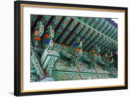 Colourful Painted Ceiling, Beopjusa Temple Complex, South Korea, Asia-Michael-Framed Photographic Print