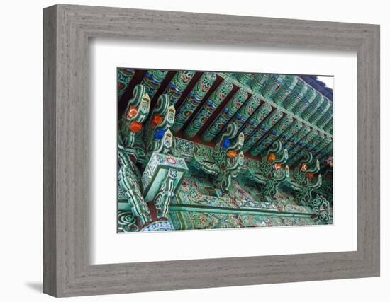 Colourful Painted Ceiling, Beopjusa Temple Complex, South Korea, Asia-Michael-Framed Photographic Print