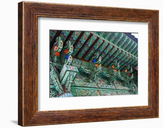 Colourful Painted Ceiling, Beopjusa Temple Complex, South Korea, Asia-Michael-Framed Photographic Print