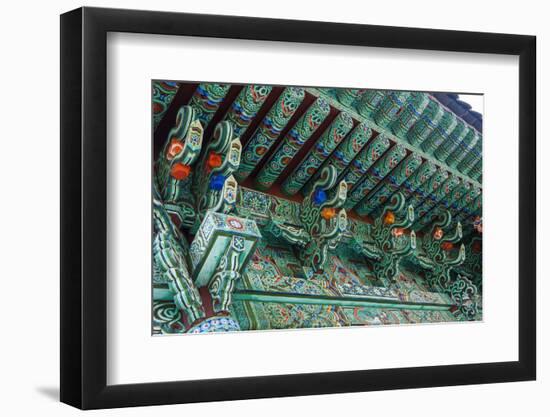 Colourful Painted Ceiling, Beopjusa Temple Complex, South Korea, Asia-Michael-Framed Photographic Print