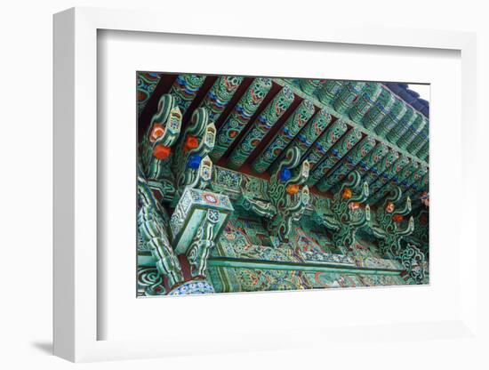 Colourful Painted Ceiling, Beopjusa Temple Complex, South Korea, Asia-Michael-Framed Photographic Print