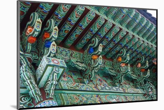 Colourful Painted Ceiling, Beopjusa Temple Complex, South Korea, Asia-Michael-Mounted Photographic Print