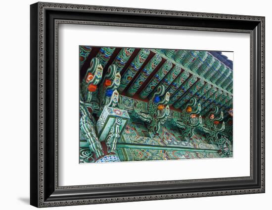 Colourful Painted Ceiling, Beopjusa Temple Complex, South Korea, Asia-Michael-Framed Photographic Print