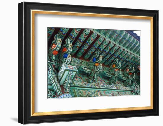 Colourful Painted Ceiling, Beopjusa Temple Complex, South Korea, Asia-Michael-Framed Photographic Print