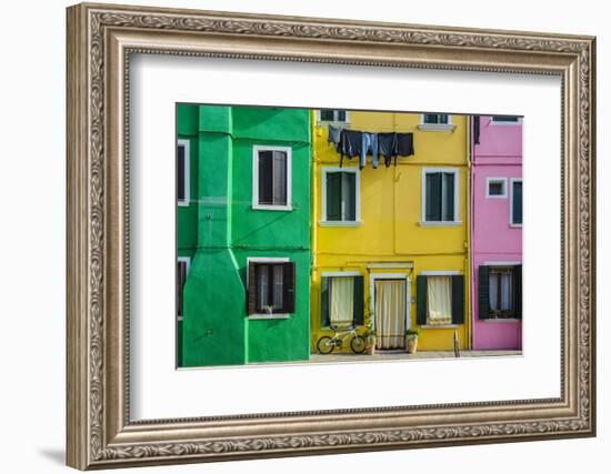 Colourful Painted Houses in Burano, Veneto, Italy-Stefano Politi Markovina-Framed Photographic Print