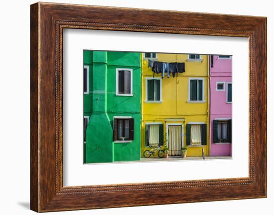 Colourful Painted Houses in Burano, Veneto, Italy-Stefano Politi Markovina-Framed Photographic Print