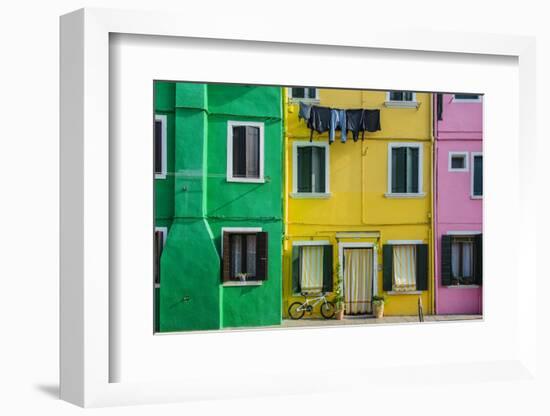 Colourful Painted Houses in Burano, Veneto, Italy-Stefano Politi Markovina-Framed Photographic Print