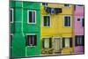 Colourful Painted Houses in Burano, Veneto, Italy-Stefano Politi Markovina-Mounted Photographic Print