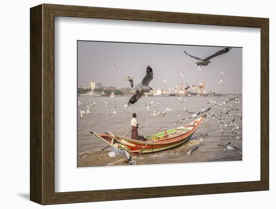 Colourful Passenger Boat on Yangon River, Yangon (Rangoon), Myanmar (Burma), Asia-Matthew Williams-Ellis-Framed Photographic Print