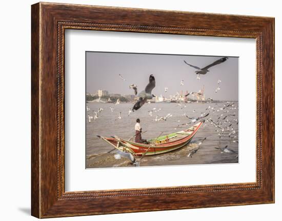 Colourful Passenger Boat on Yangon River, Yangon (Rangoon), Myanmar (Burma), Asia-Matthew Williams-Ellis-Framed Photographic Print