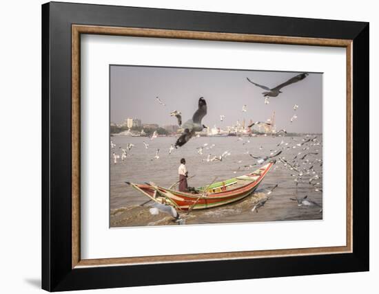 Colourful Passenger Boat on Yangon River, Yangon (Rangoon), Myanmar (Burma), Asia-Matthew Williams-Ellis-Framed Photographic Print