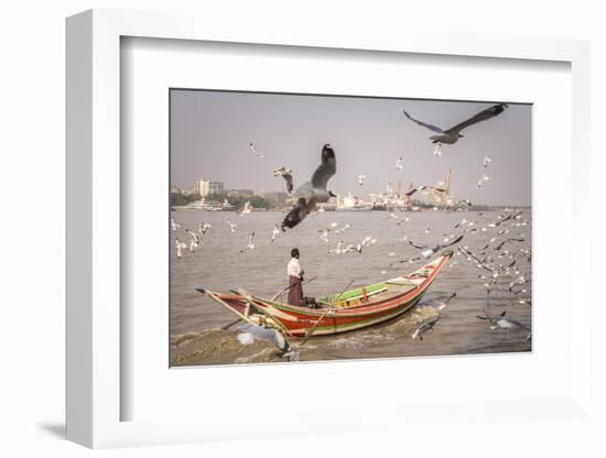 Colourful Passenger Boat on Yangon River, Yangon (Rangoon), Myanmar (Burma), Asia-Matthew Williams-Ellis-Framed Photographic Print