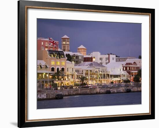 Colourful Pastel Architecture Along Front Street, Hamilton, Bermuda-Gavin Hellier-Framed Photographic Print