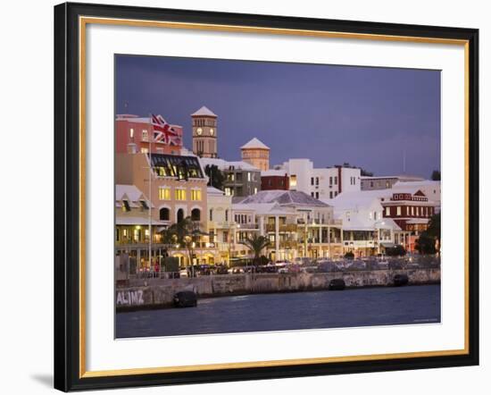 Colourful Pastel Architecture Along Front Street, Hamilton, Bermuda-Gavin Hellier-Framed Photographic Print