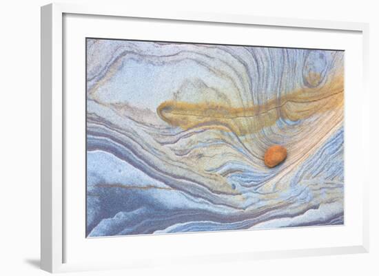 Colourful Patterns Created by Sea Erosion on Rocks Revealed at Low Tide on Spittal Beach-Lee Frost-Framed Photographic Print