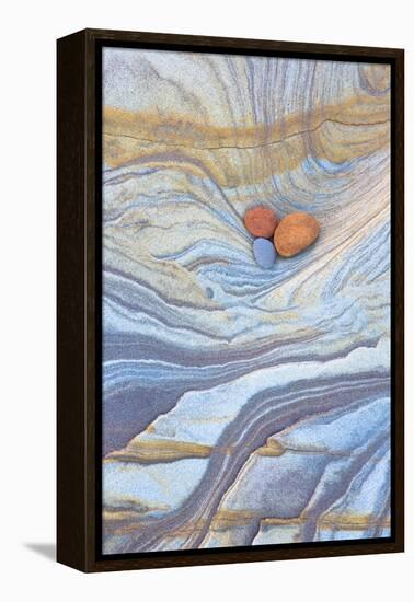 Colourful Patterns Created by Sea Erosion on Rocks Revealed at Low Tide on Spittal Beach-Lee Frost-Framed Premier Image Canvas