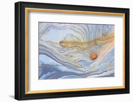 Colourful Patterns Created by Sea Erosion on Rocks Revealed at Low Tide on Spittal Beach-Lee Frost-Framed Photographic Print