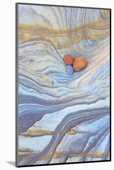 Colourful Patterns Created by Sea Erosion on Rocks Revealed at Low Tide on Spittal Beach-Lee Frost-Mounted Photographic Print