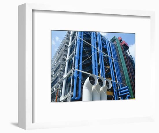 Colourful Pipework on Exterior of the Centre Pompidou (Pompidou Centre), Beaubourg, Paris, France-Hans Peter Merten-Framed Photographic Print