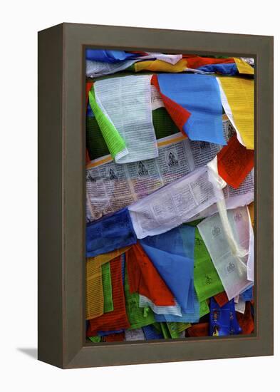 Colourful Prayer Flags, Lhasa, Tibet, China, Asia-Simon Montgomery-Framed Premier Image Canvas