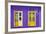 Colourful Purple Painted House and Yellow Window Detail on Tanjong Pagar Road, Singapore.-Cahir Davitt-Framed Photographic Print