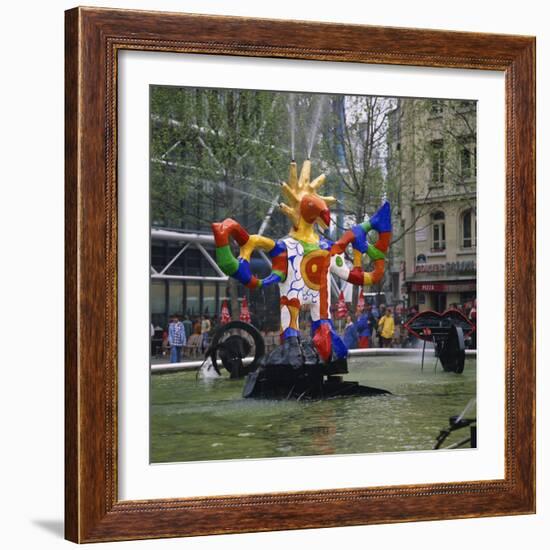 Colourful Sculptures of the Tinguely Fountain, Pompidou Centre, Beaubourg, Paris, France, Europe-Roy Rainford-Framed Photographic Print