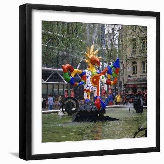 Colourful Sculptures of the Tinguely Fountain, Pompidou Centre, Beaubourg, Paris, France, Europe-Roy Rainford-Framed Photographic Print