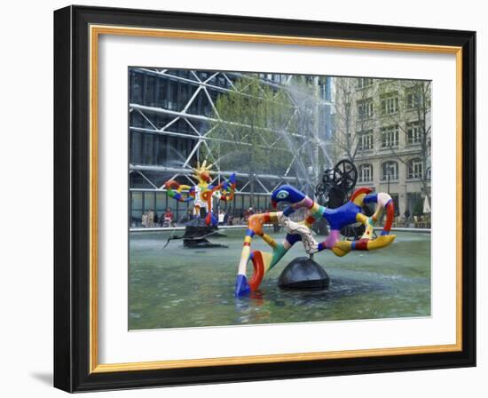 Colourful Sculptures of the Tinguely Fountain, Pompidou Centre, Beaubourg, Paris, France, Europe-Nigel Francis-Framed Photographic Print