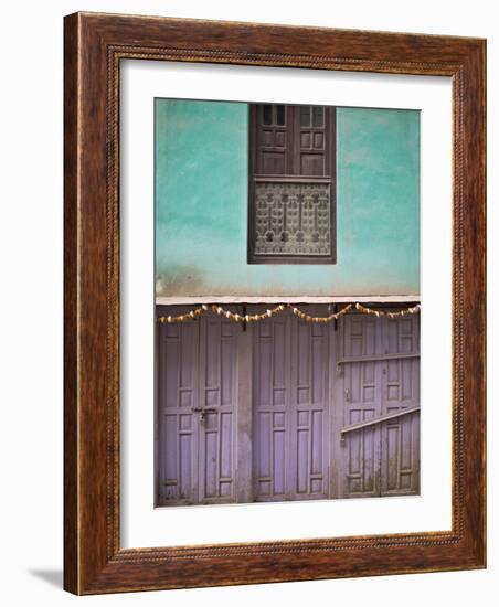 Colourful Shop Fronts Early Morning, Street Scene, Patan, Kathmandu, Nepal.-Don Smith-Framed Photographic Print