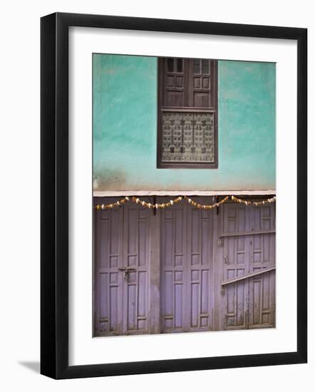 Colourful Shop Fronts Early Morning, Street Scene, Patan, Kathmandu, Nepal.-Don Smith-Framed Photographic Print