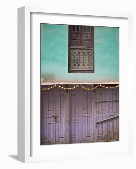 Colourful Shop Fronts Early Morning, Street Scene, Patan, Kathmandu, Nepal.-Don Smith-Framed Photographic Print