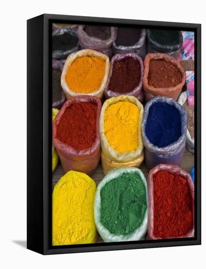 Colourful Spices at Market Stall, Osh, Kyrgyzstan, Central Asia, Asia-Michael Runkel-Framed Premier Image Canvas